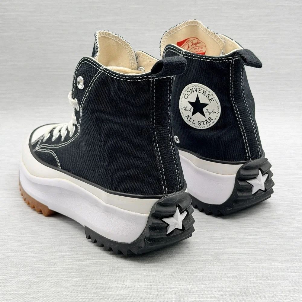Converse Run Star Hike Women's 7 Black White Platform High Top Sneakers Chucks